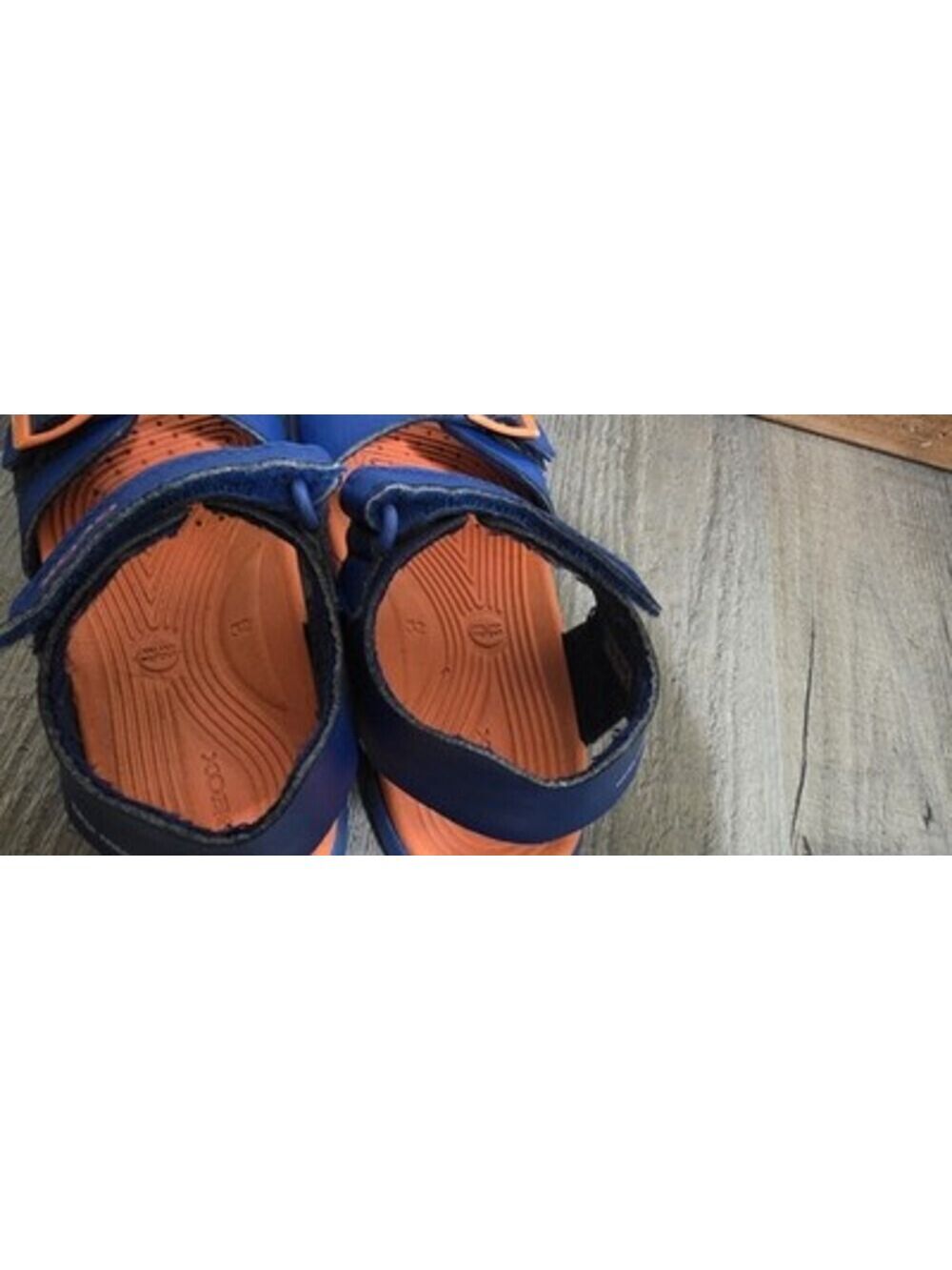 Geox J Sandal Fusbetto Royal Blue/Orange Water Friendly Kids Sz 1 Hook And Loop - Picture 7 of 7